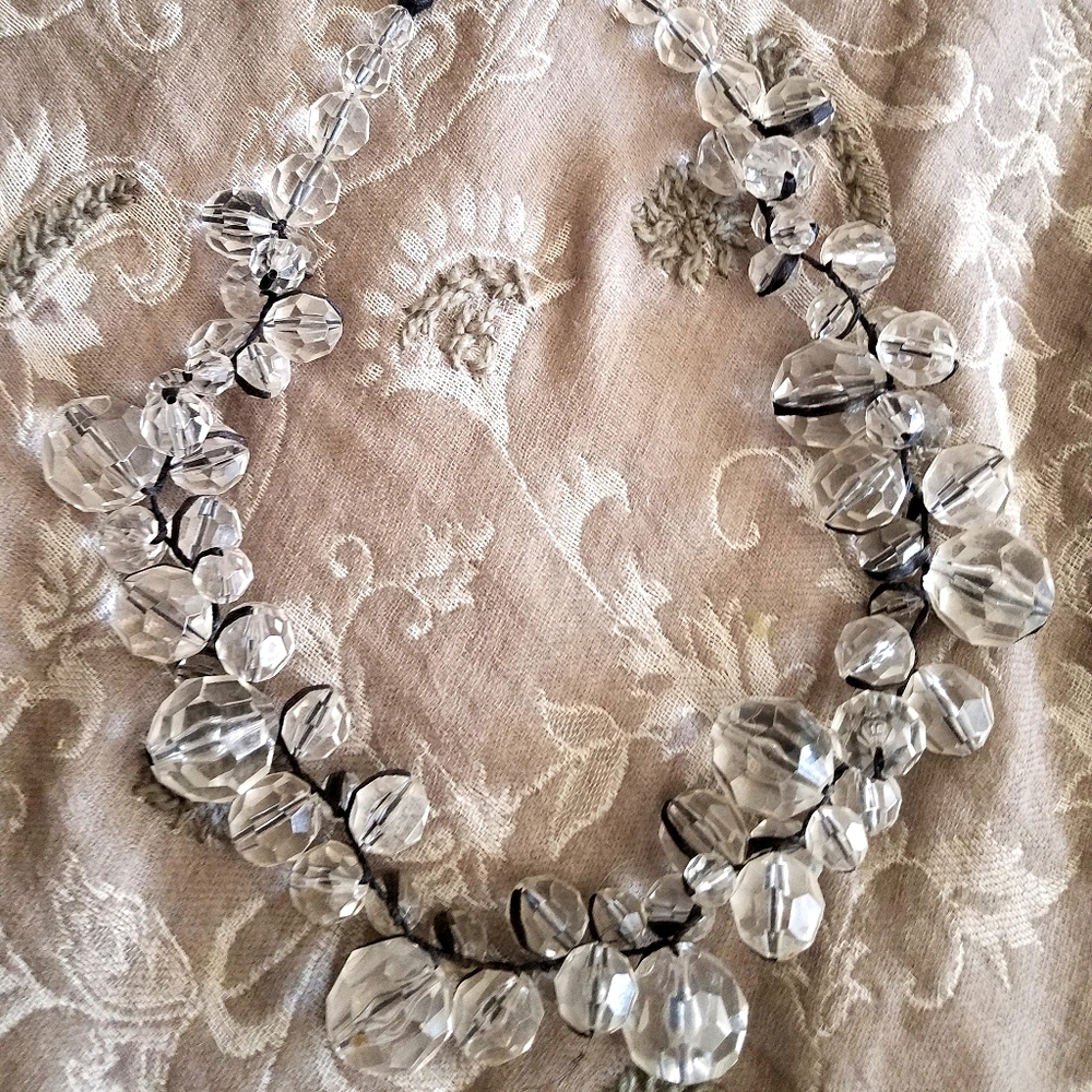 Rock Crystal Chunky Prism Necklace